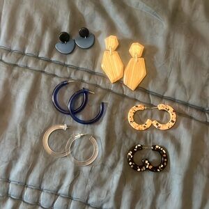 Lot of six pairs noonday collection (fair trade) earrings